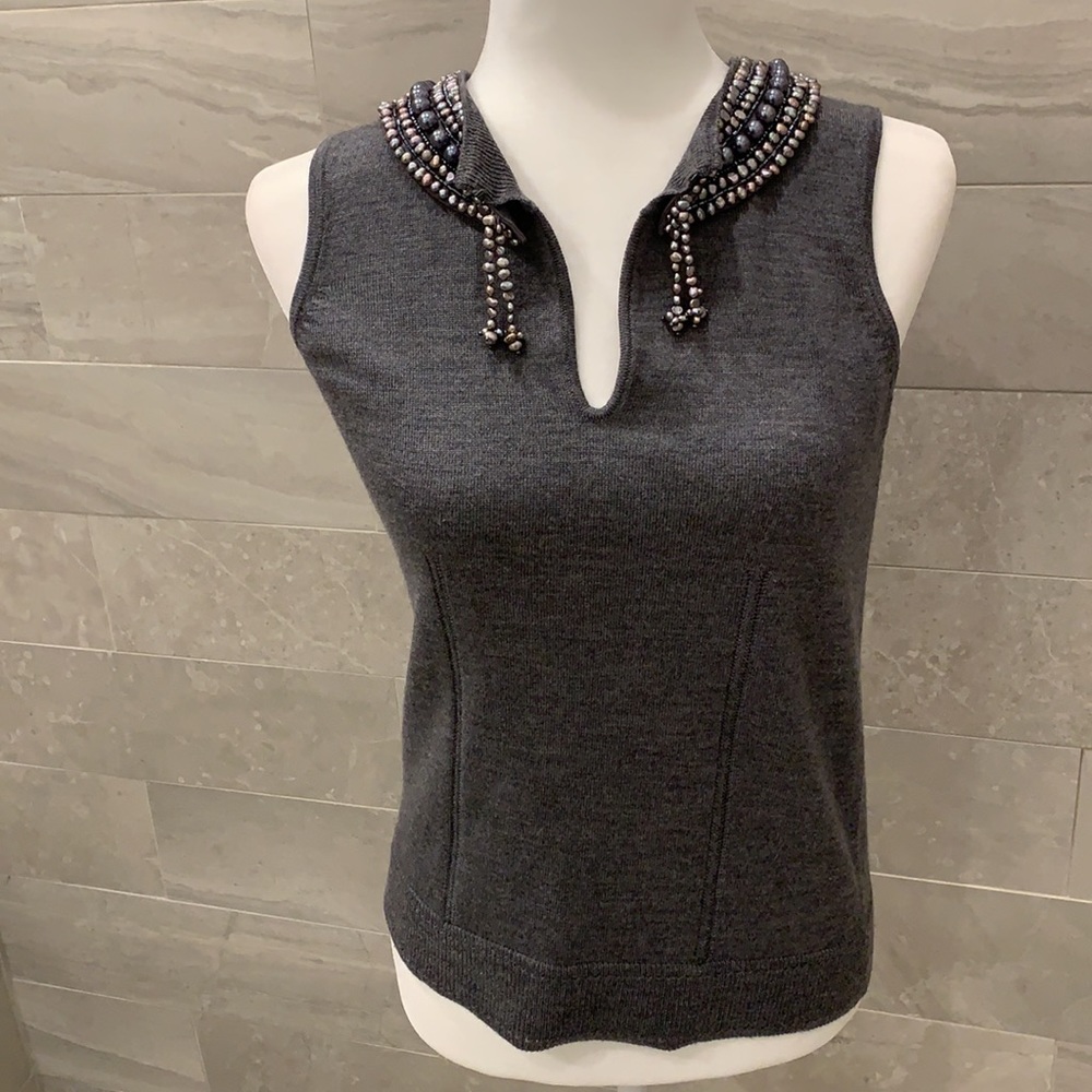Milly Sleeveless wool gray top Large / Medium